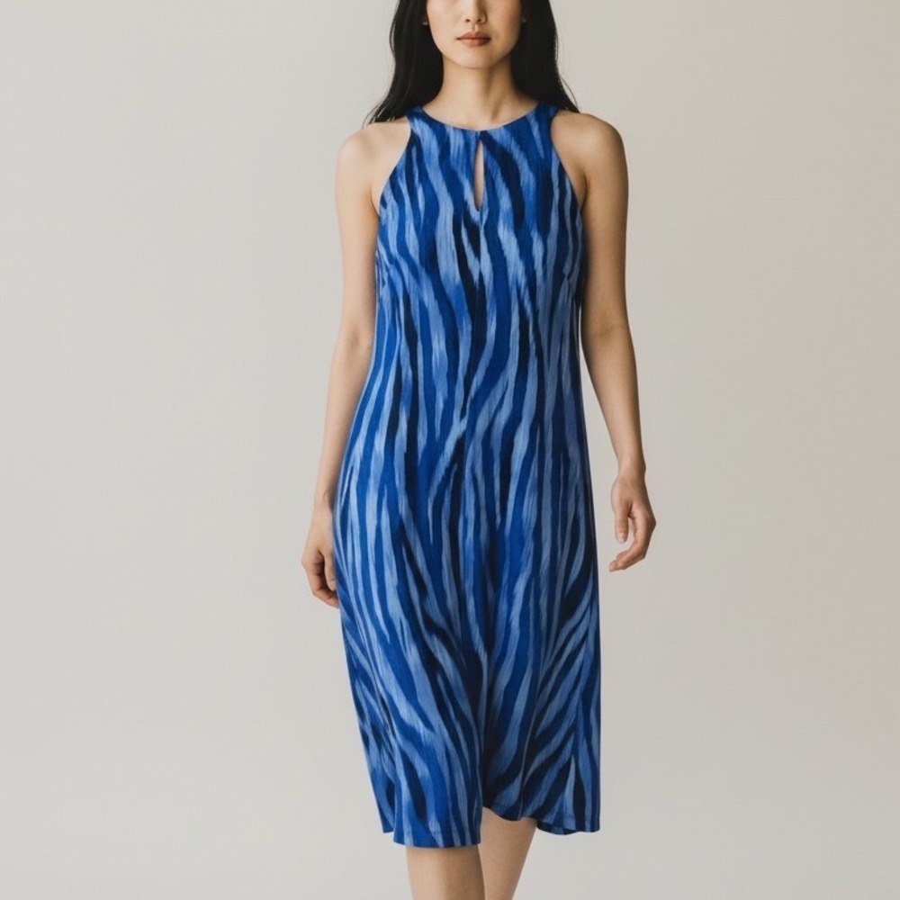 NWT Tommy Bahama Jasmina Zesty Zebra Dress Women S Blue